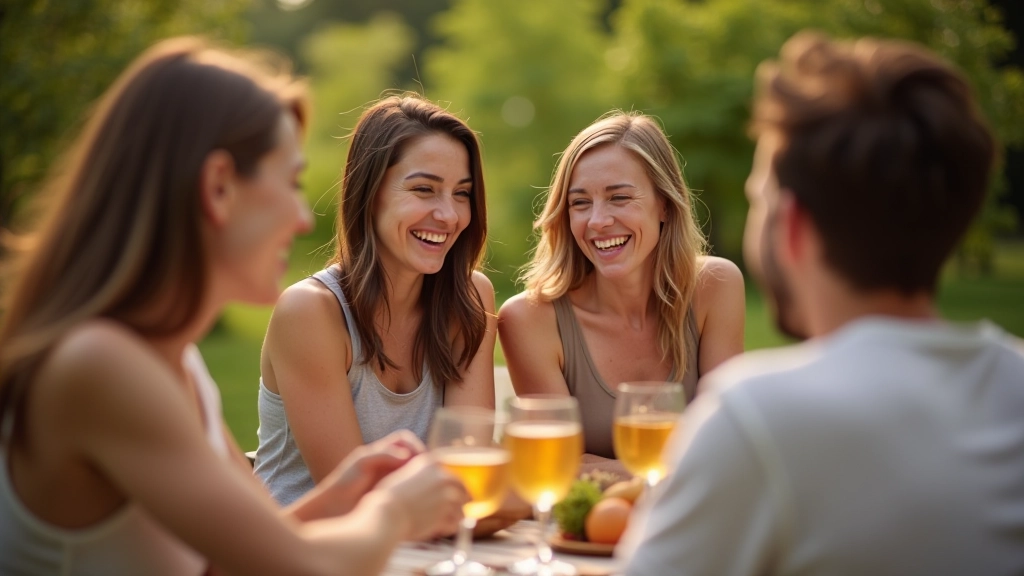 Groupe d'amis en temps de qualité partagé