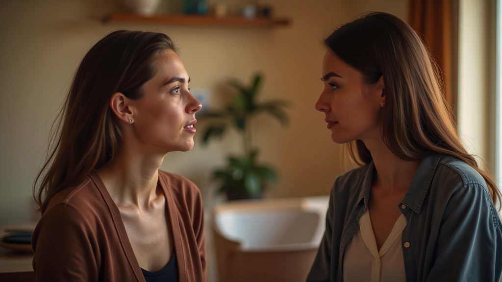 Deux personnes discutant avec empathie, expression calme et respectueuse, gestion constructive d'un désaccord